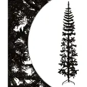 Syfax Kunstkerstboom half met standaard smal 210 cm zwart