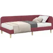 Syfax Hoekbedframe Wijnrood 90 x 190 cm Stof