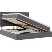 vidaXL Opbergbed met hoofdeinde Grijs 180 x 200 cm Kunstleer