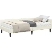 Syfax Hoekbedframe met Matras 2 st Crème 80 x 200 cm Fluweel