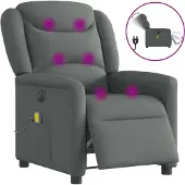Syfax Massagestoel elektrisch verstelbaar stof donkergrijs