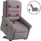 Syfax Sta-op-massagestoel elektrisch verstelbaar stof taupe