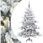 Syfax Kunstmatige Inklapbare Kerstboom Wit 150 cm PVC en staal