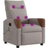 Syfax Massagestoel verstelbaar stof taupe