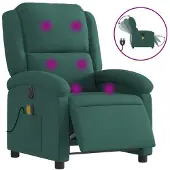 Syfax Massagestoel elektrisch verstelbaar fluweel donkergroen
