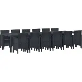 Syfax Tuin Eetset 13 st Antraciet Polt riet