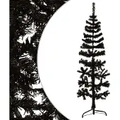 Syfax Kunstkerstboom half met standaard smal 120 cm zwart