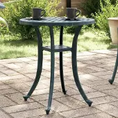 Prolenta Maison Exclusive - Tuintafel, groen, Ø48x53 cm, aluminium gietwerk