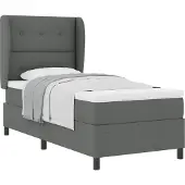 vidaXL Boxspring bed met hoofdeinde Donkergrijs 80 x 200 cm Stof