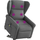 Syfax Sta-op-massagestoel elektrisch verstelbaar stof donkergrijs
