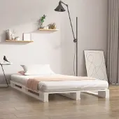 Prolenta Maison Exclusive - Palletbed, wit, 90x200 cm, massief grenenhout