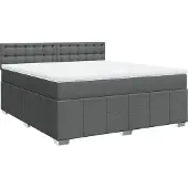 vidaXL Boxspring met matras stof donkergrijs 180x200 cm