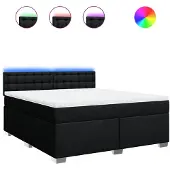Syfax Boxspring met matras stof zwart 180x200 cm