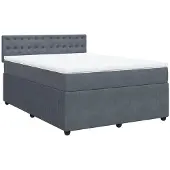 Syfax Boxspring met matras fluweel donkergrijs 160x200 cm