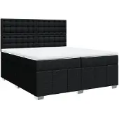 vidaXL Boxspring met matras stof zwart 200x200 cm