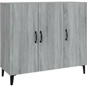 Syfax Dressoir 90x34x80 cm bewerkt hout grijs sonoma eikenkleurig