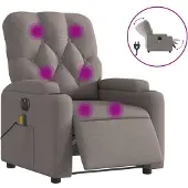 Syfax Massagestoel elektrisch verstelbaar stof taupe