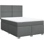 Syfax Boxspring met matras stof donkergrijs 160x200 cm
