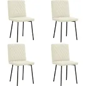 Syfax Eetkamerstoelen 4 st fluweel crèmekleurig
