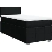 vidaXL Boxspring met matras stof zwart 90x200 cm