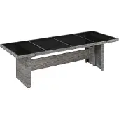 Syfax Tuintafel 240x90x74 cm poly rattan en glas