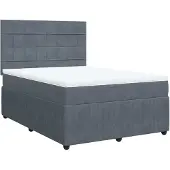 Syfax Boxspring met matras fluweel donkergrijs 140x200 cm