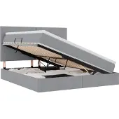 vidaXL LED opbergbed met matras Lichtgrijs 180 x 200 cm Stof
