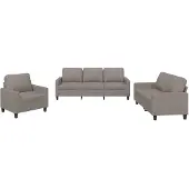 vidaXL 3-delige Loungeset met kussens stof taupe