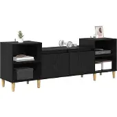 Syfax TV-kast Zwart Eiken 160 x 35 x 55 cm Bewerkt hout