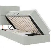 vidaXL LED opbergbed met matras Lichtgrijs 90 x 200 cm Fluweel