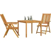Syfax Tuin eettafelset 3 st Bruin Massief Acaciahout