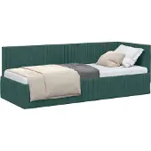 vidaXL Hoek Bed Frame Donkergroen 80 cm x 200 cm Fluweel