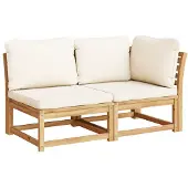 Syfax 2-delige Loungeset met kussens massief acaciahout