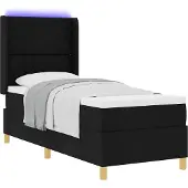 Syfax Boxspringbed met LED-stripverlichting Zwart 80 x 200 cm Stof