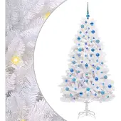 Syfax Kunstmatige Inklapbare Kerstboom Wit 180 cm PVC en staal