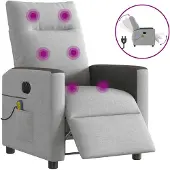 Syfax Massagestoel elektrisch verstelbaar stof wolk grijs