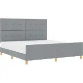 Syfax Bedframe met hoofdeinde Lichtgrijs 180 x 200 cm Stof