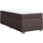 vidaXL Boxspring met matras stof donkerbruin 100x200 cm