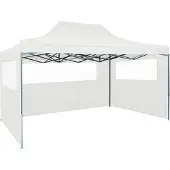 Syfax Partytent met 3 zijwanden inklapbaar 280x410x315 cm staal wit