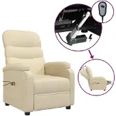Syfax Massagestoel elektrisch stof crèmekleurig
