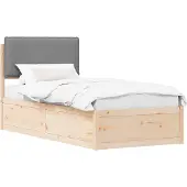 vidaXL Bedframe met Gevoerde Hoofdbord Lichtgrijs 80 x 200 cm