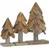 Syfax Kerstboom met standaard 3 pcs Bruin Massief teakhout