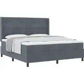 Syfax Boxspringbed met hoofdeinde Donkergrijs 180 x 200 cm Fluweel