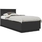 Syfax Bedframe met hoofdeinde Zwart 100 x 200 cm Bewerkt hout