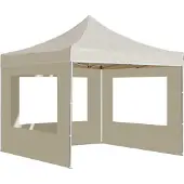 Syfax Partytent inklapbaar met wanden 3x3 m aluminium crème
