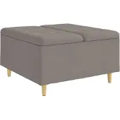 Syfax Ottoman met Opbergruimte Taupe 80 x 80 x 45 cm Stof