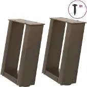Syfax Salontafelpoten 2 st U-vormig 30x(30-31) cm staal naturel