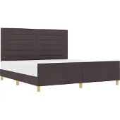 vidaXL Bedframe met hoofdeinde Donkerbruin 180 x 200 cm Stof