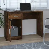Prolenta Maison Exclusive - Bureau met opbergruimte, gerookt eikenhout, 100x40x73 cm