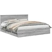 Syfax Bedframe met lade Grijs Sonoma 180 x 200 cm Ingenieurshout